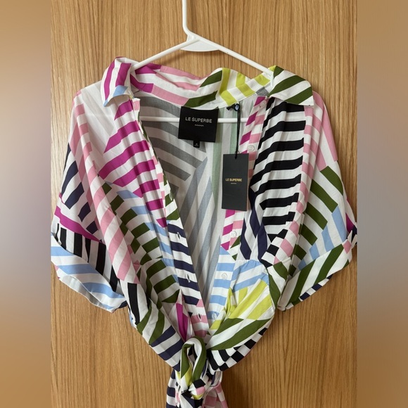 NWT - Le Superbe Miko Sundress Sun Dress Hi-Lo Hem Stripe Multi - Size 4 - Picture 6 of 8